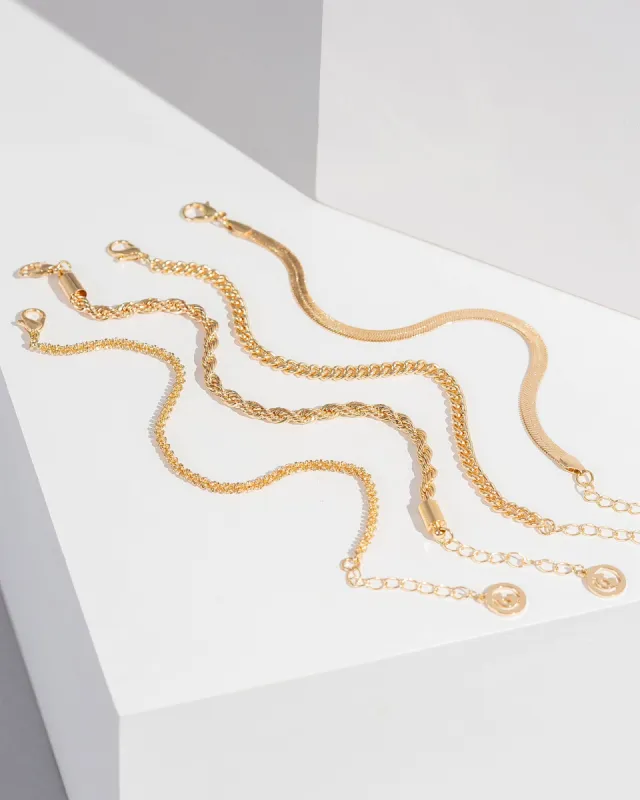 Gold Mixed Chain Bracelet Wristwear sold by Collete Hayman