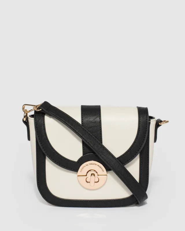 Black and Ivory Anneka Crossbody Bag made by Collete Hayman