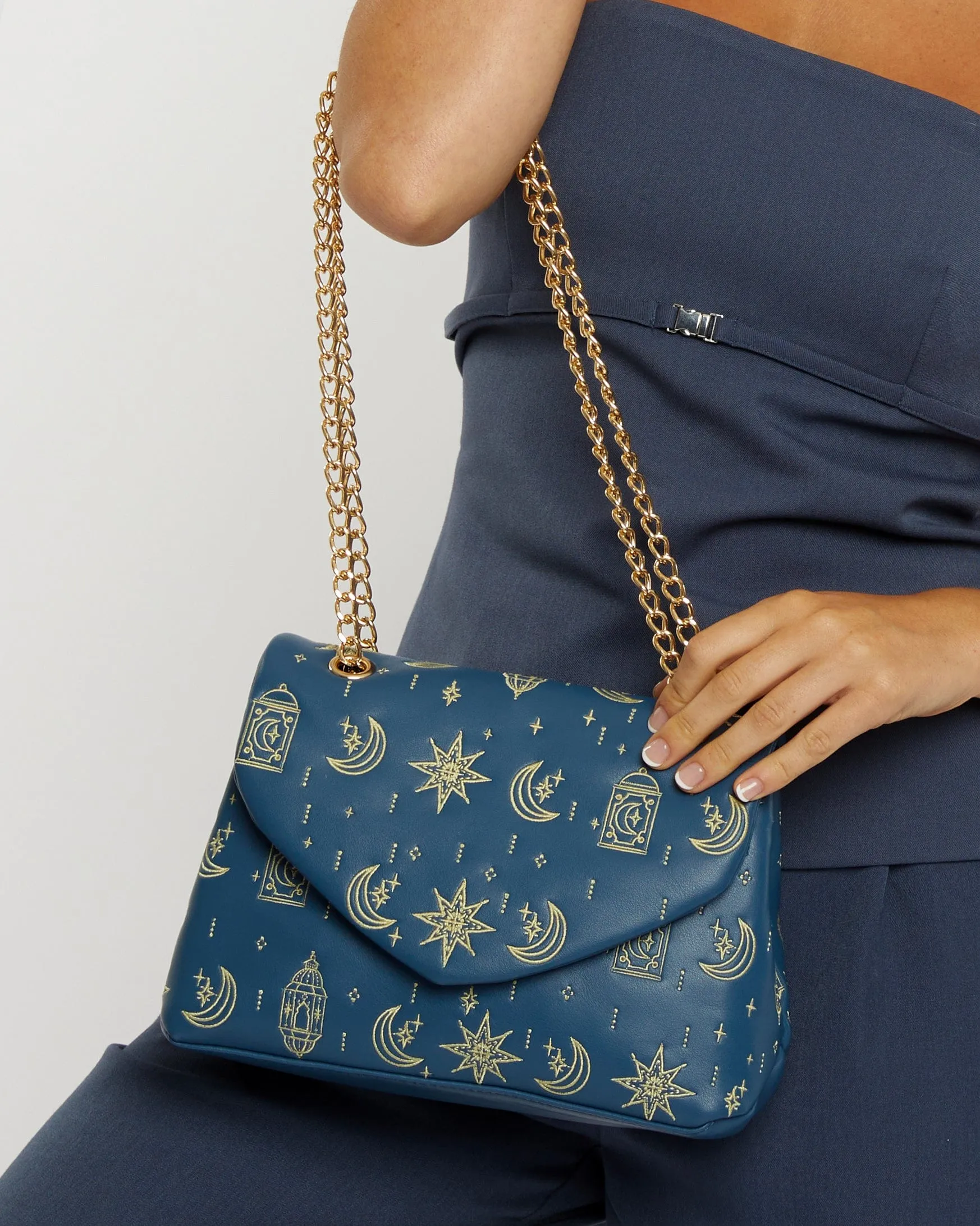 Navy Malia Chain Crossbody Bag sold by Collete Hayman product image thumbnail 5