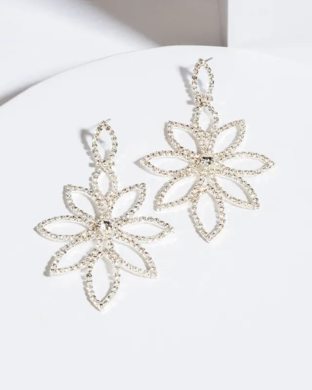 Crystal Leaf Around Statement Earrings sold by Collete Hayman