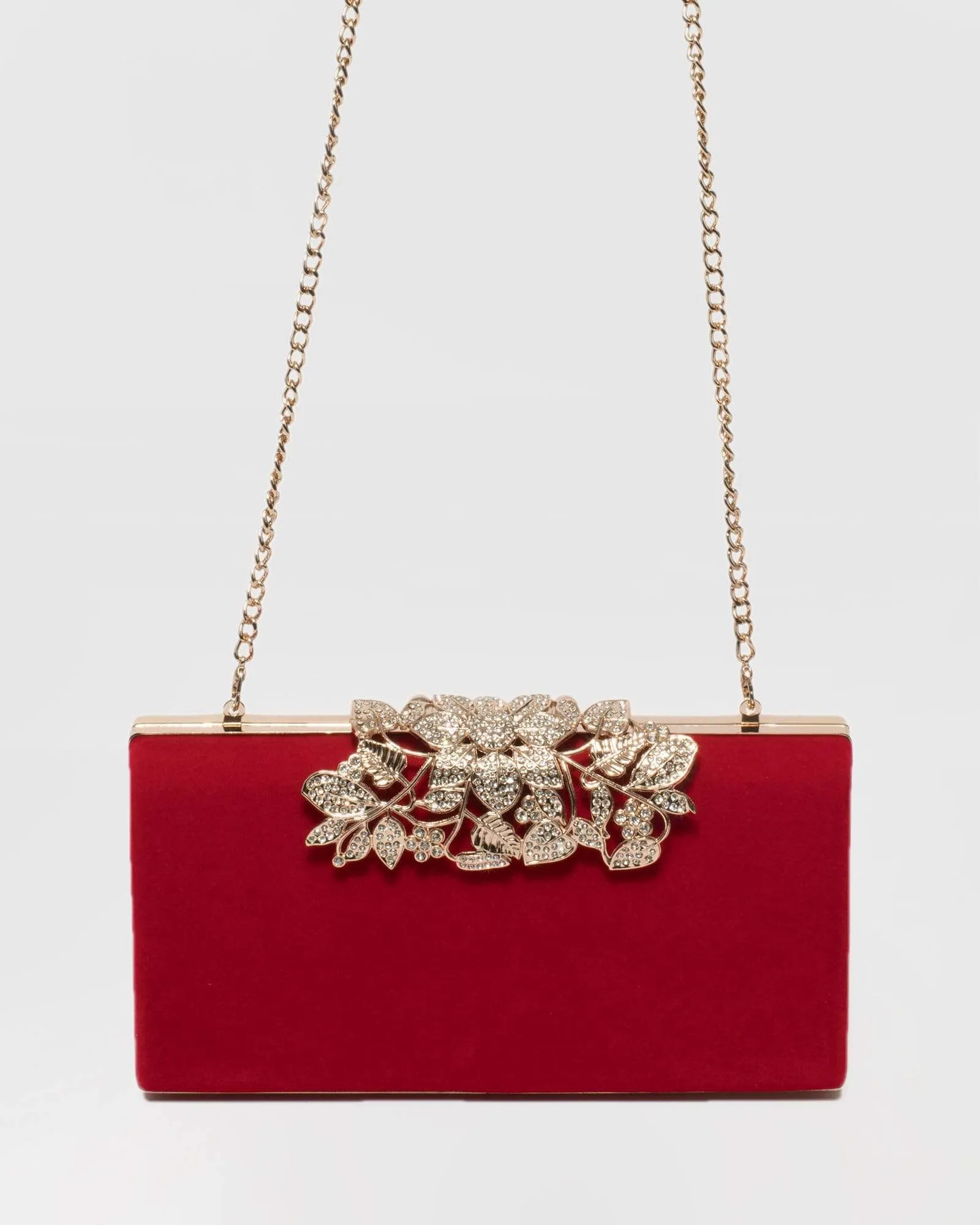 Red Velvet Floral Clip Clutch Bag sold by Collete Hayman