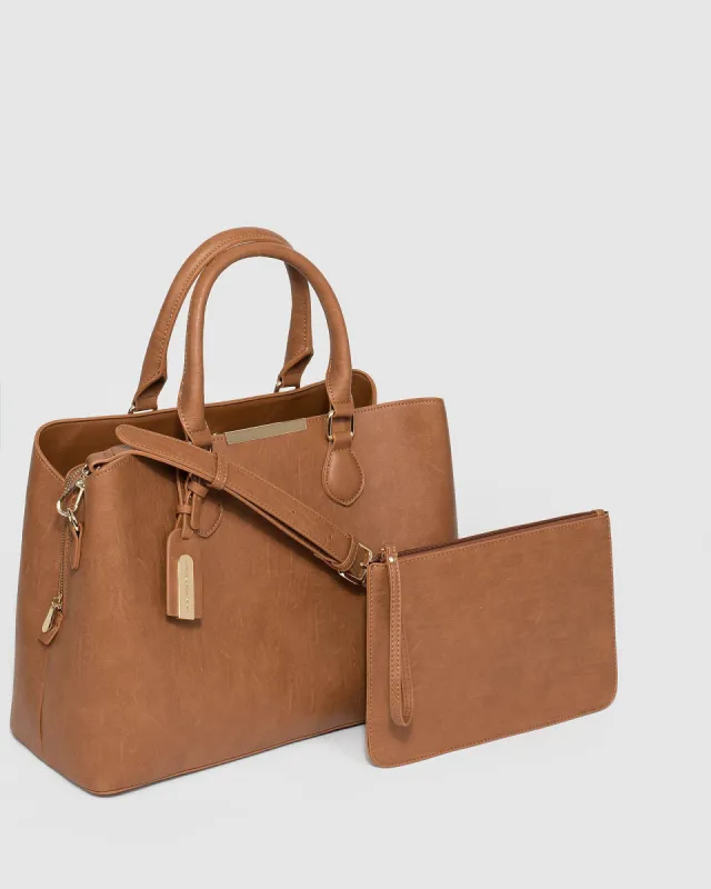 Tan Spencer Premium Tech Tote Bag sold by Collete Hayman