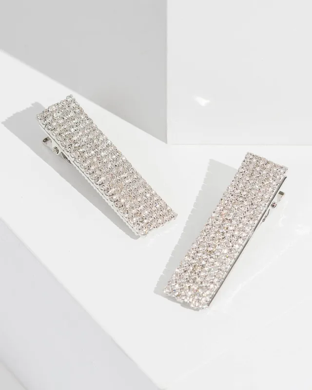 Crystal 2 Pack Wide Crystal Hair Slides sold by Collete Hayman