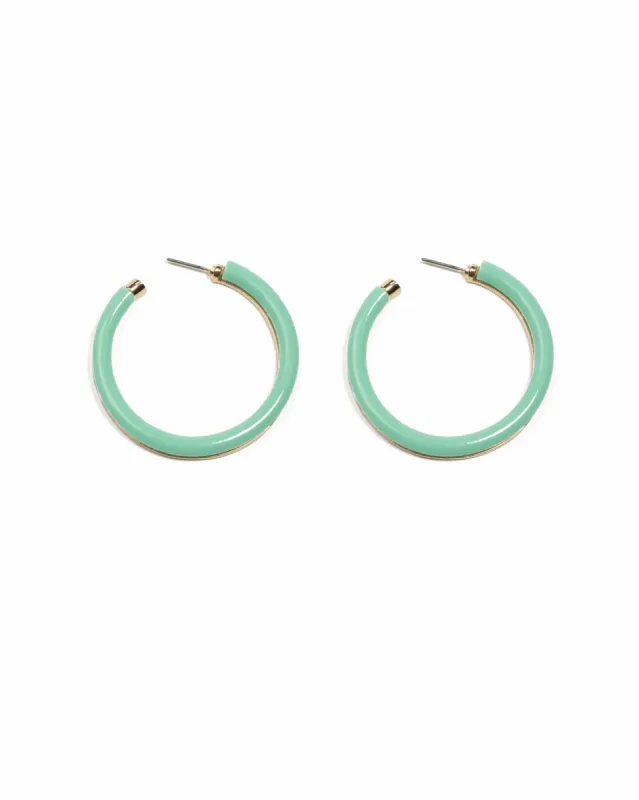 Green Gold Tone Acrylic Hoop Earrings sold by Collete Hayman