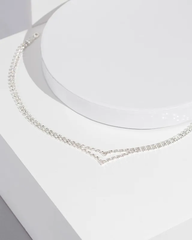 Crystal Two Row V Necklace sold by Collete Hayman