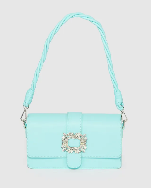 Blue Francesca Crystal Shoulder Bag sold by Collete Hayman