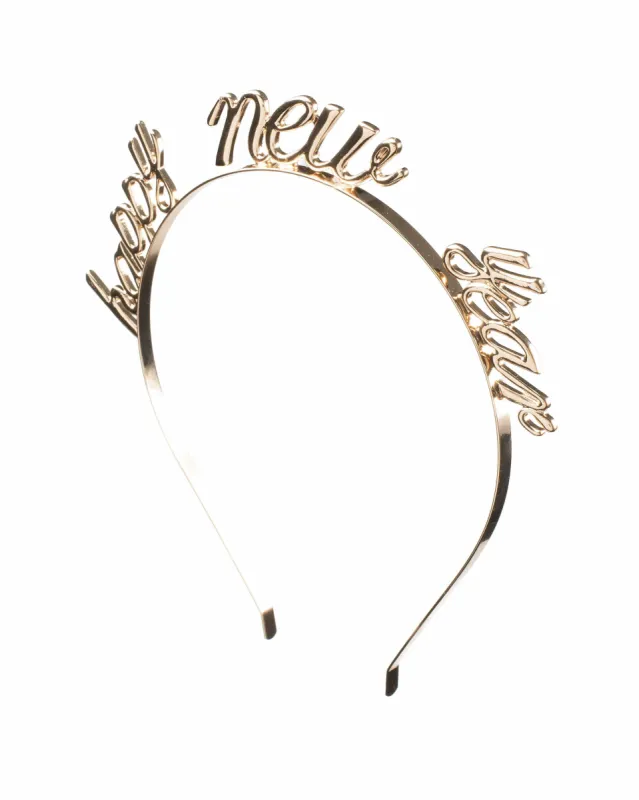 Gold Happy New Year Metal Headband made by Collete Hayman