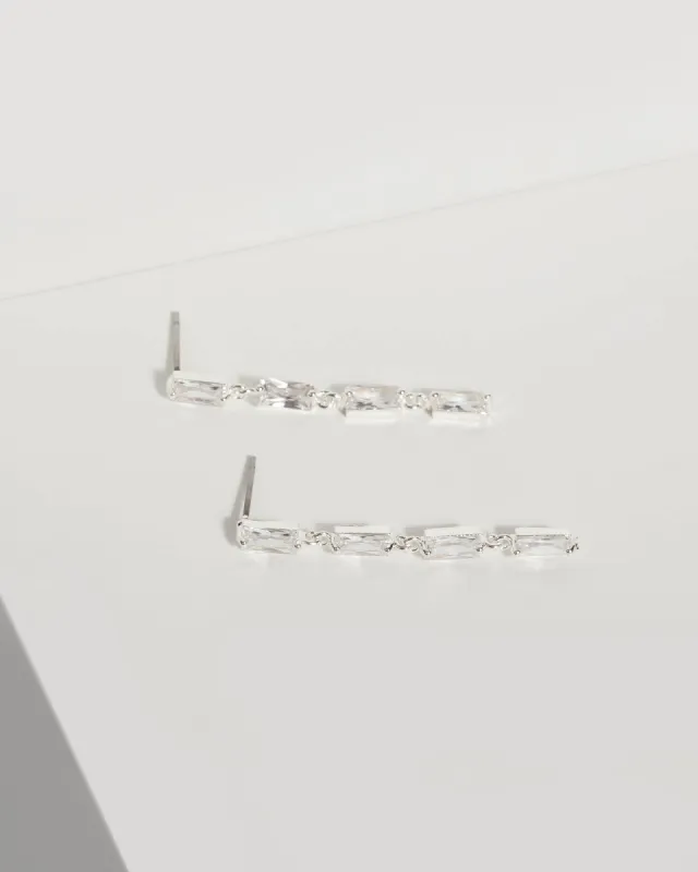 Silver Tear Drop Cubic Zirconia Earrings sold by Collete Hayman