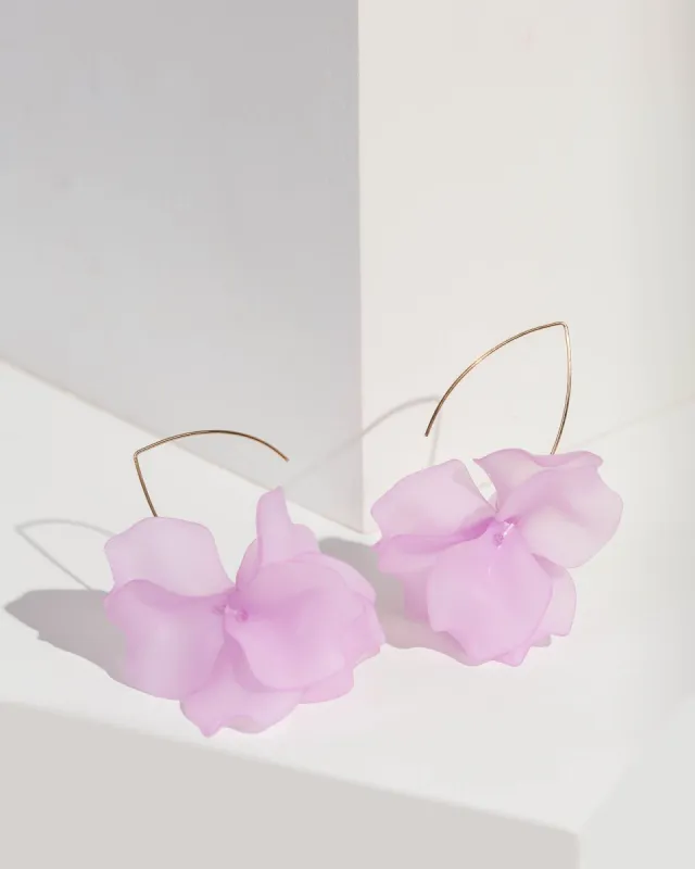 Lilac Petal Hook Drop Earrings sold by Collete Hayman