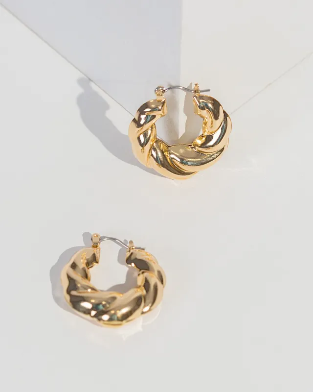 Gold Molten Metal Hoop Earrings sold by Collete Hayman