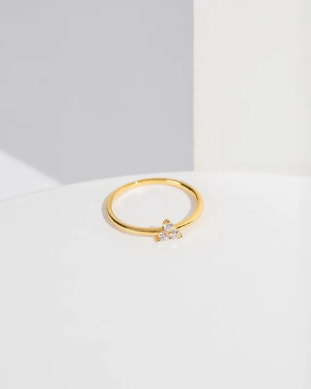 Gold Triangle Triple Crystal Ring sold by Collete Hayman