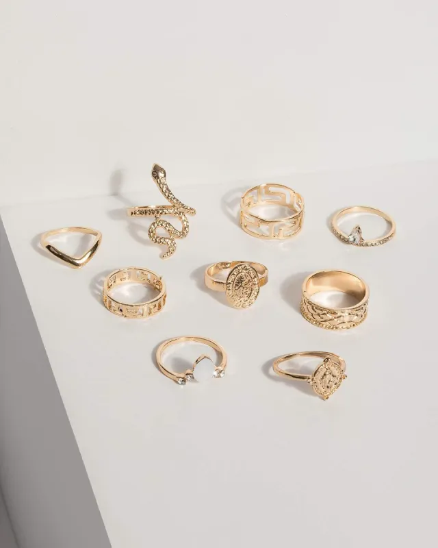 Gold Snake Coin Ring Set sold by Collete Hayman