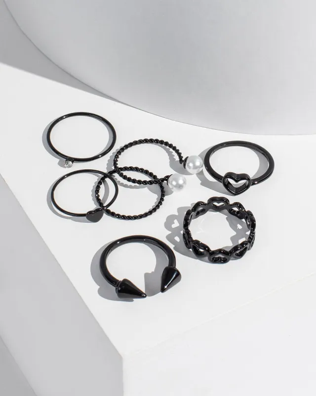 Black Punk Ring Multi Pack sold by Collete Hayman