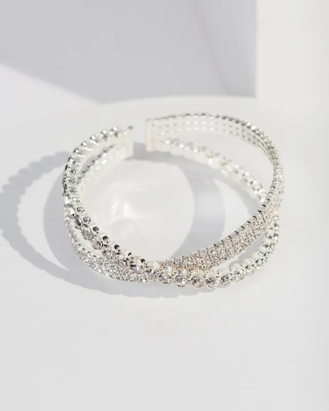 Silver Cross Over Cuff Bracelet sold by Collete Hayman