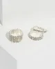 Silver Square Diamante Stretch Ring Multi Pack sold by Collete Hayman