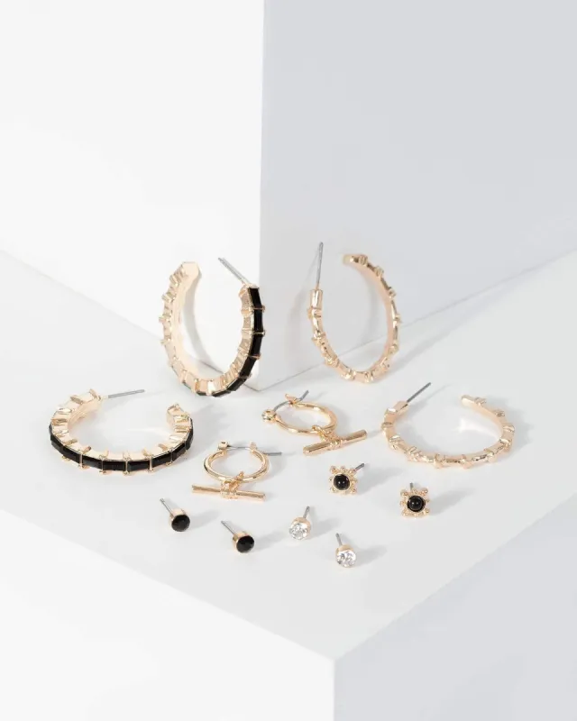 Gold Bamboo Hoop Earring Pack sold by Collete Hayman