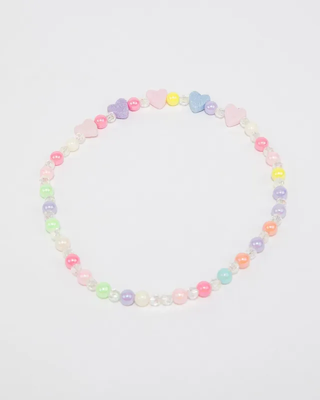 Multi Colour Heart Bead Detail Necklace sold by Collete Hayman