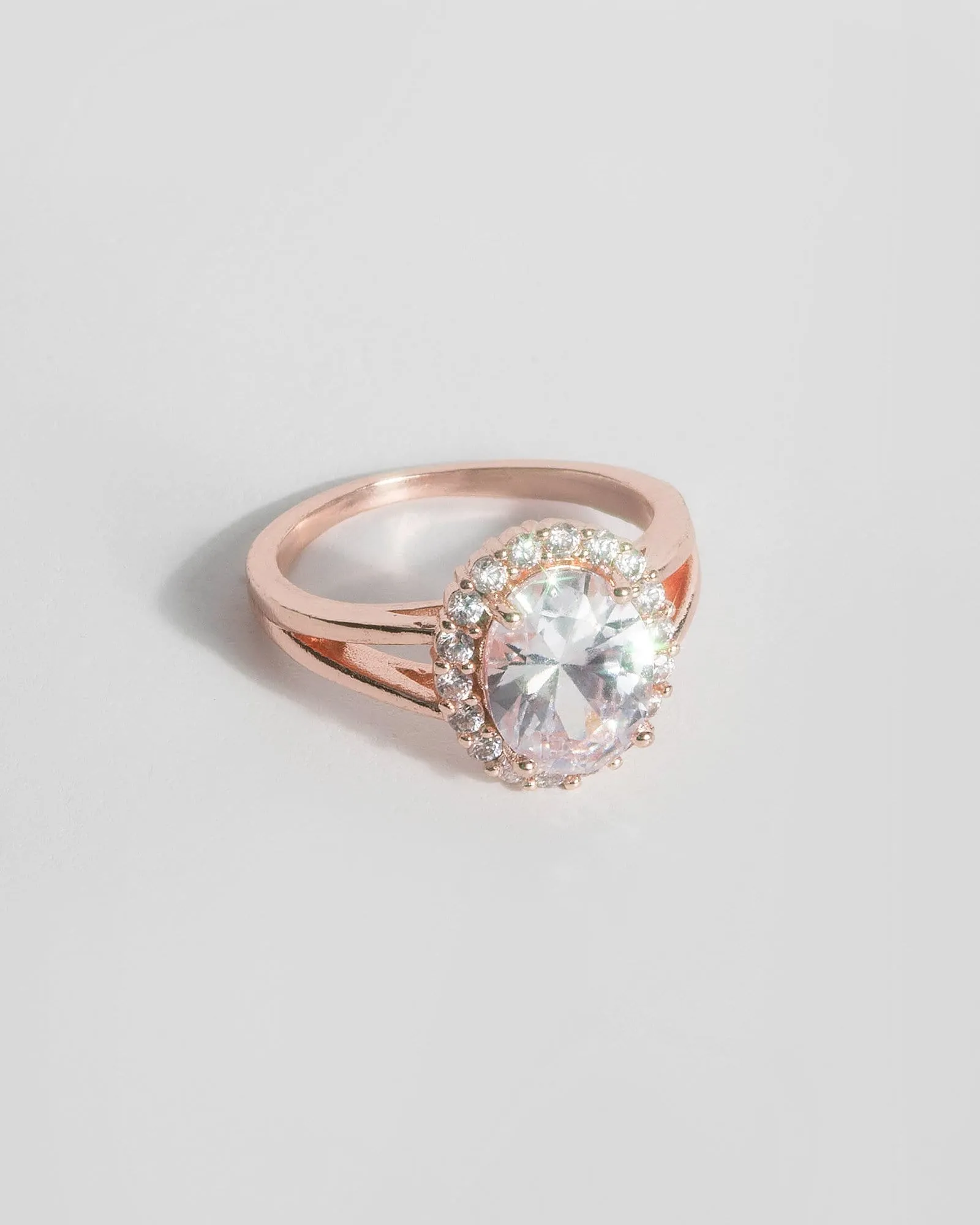 Rose Gold Oval Diamante Ring sold by Collete Hayman