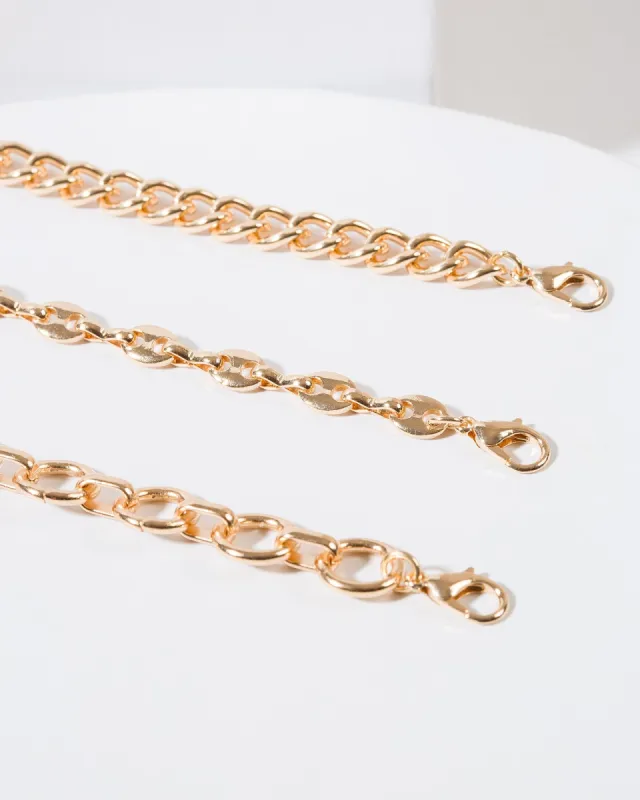 Gold Chunky Chain 3 Pack Bracelet sold by Collete Hayman