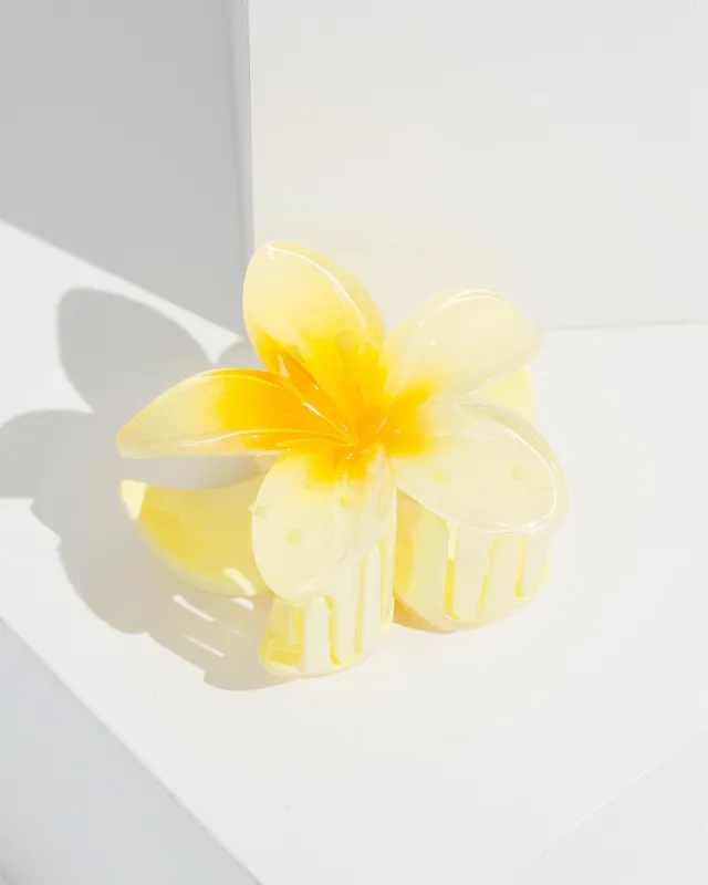 White Frangipani Claw Clip sold by Collete Hayman