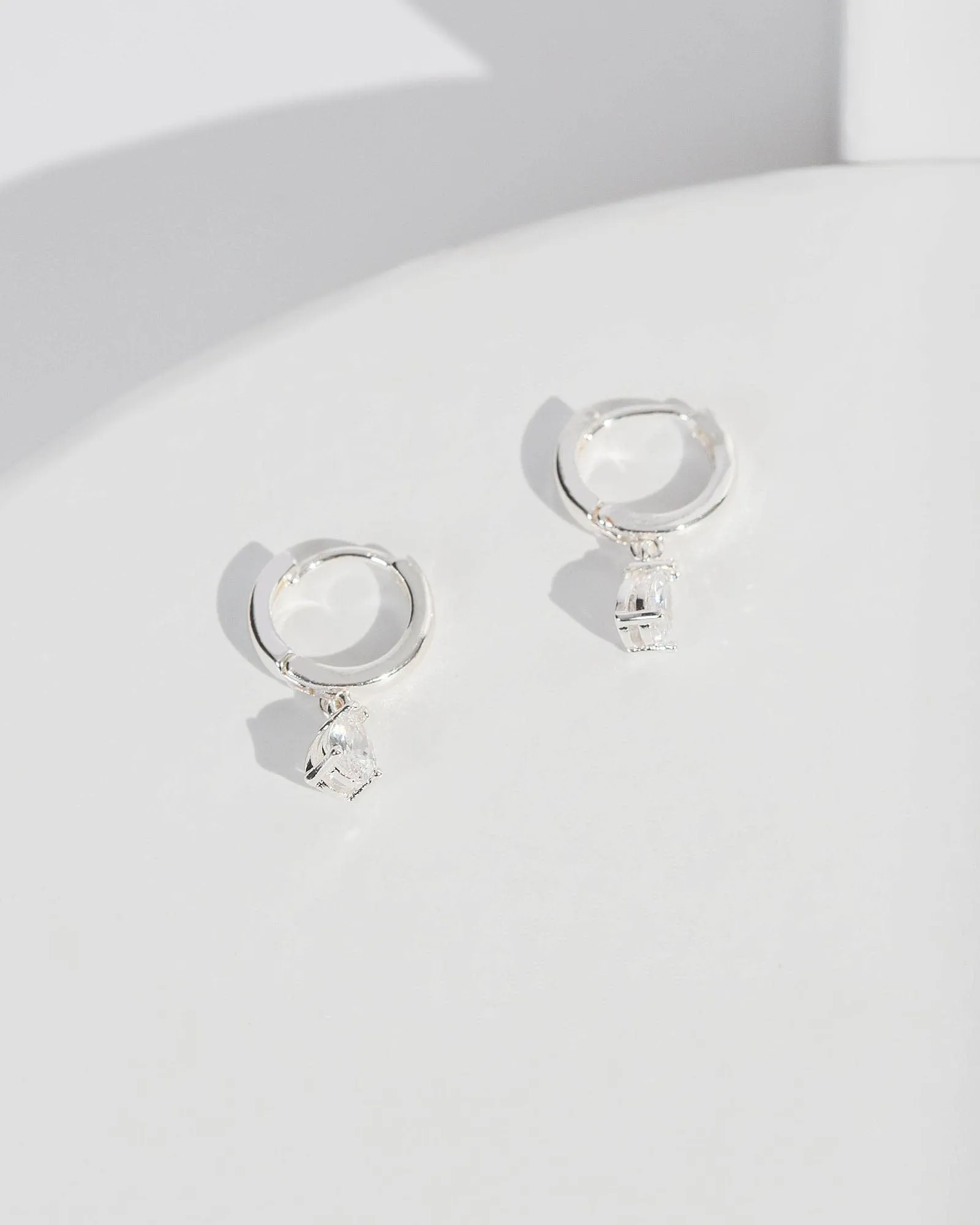 Crystal Pear Cubic Zirconia Hoop Earrings sold by Collete Hayman