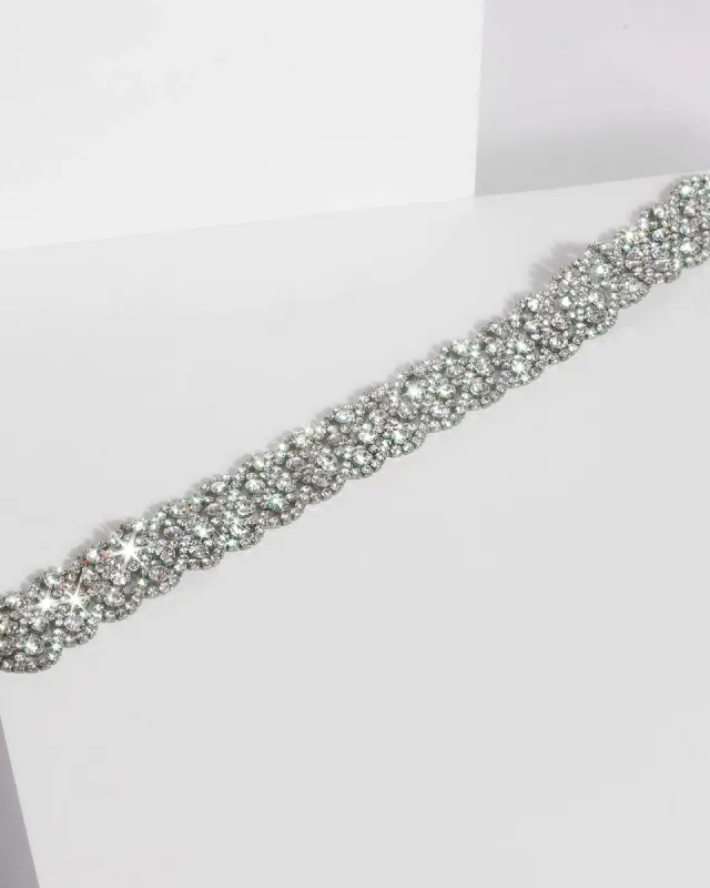 Gunmetal Diamante Plaited Choker Necklace sold by Collete Hayman