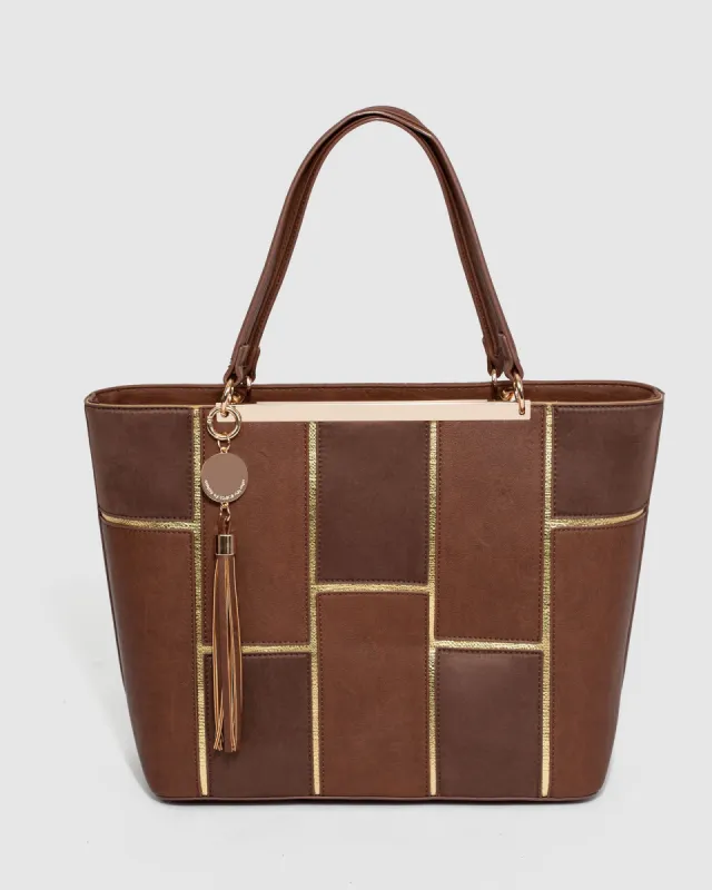 Brown Erica Limited Edition Panel Tote Bag sold by Collete Hayman