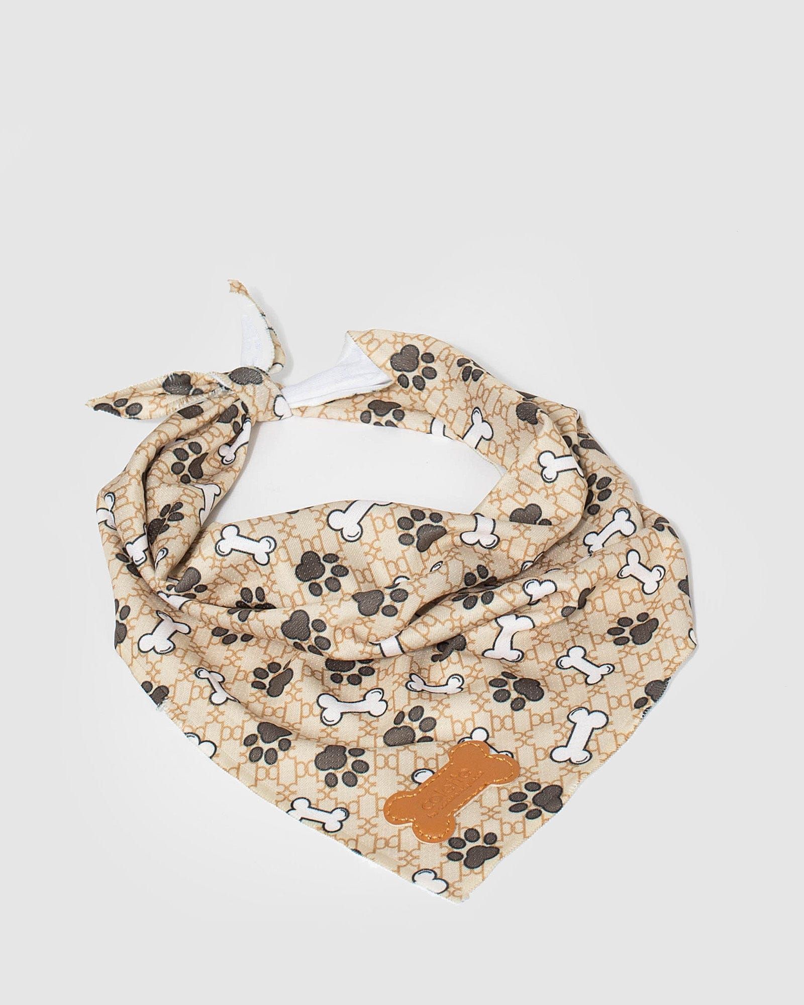 Neutral Paw & Bone Print Pet Bandana sold by Collete Hayman