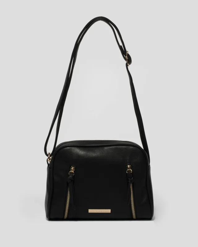 Black Ester Double Zip Crossbody Bag sold by Collete Hayman