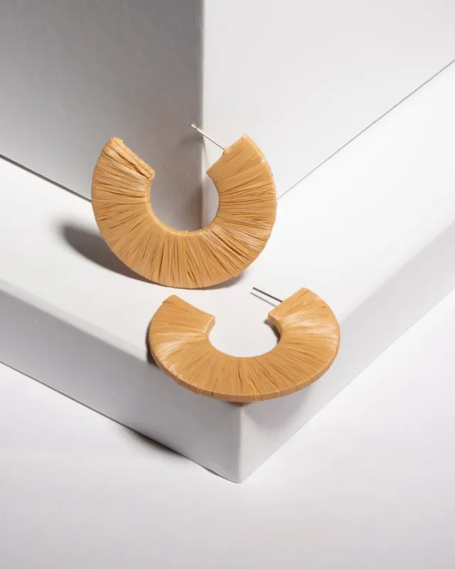 Brown Thread Flat Hoop Earrings sold by Collete Hayman