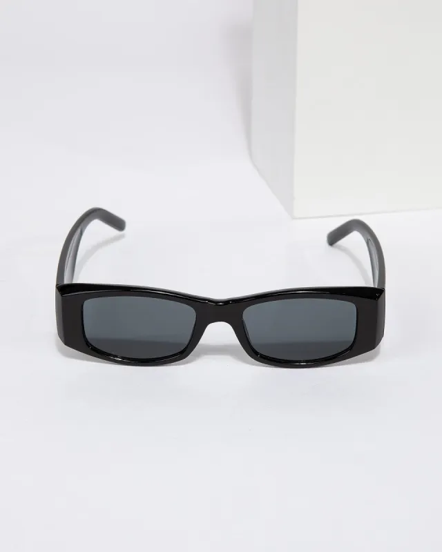 Black Rectangle Thick Framed Sunglasses sold by Collete Hayman