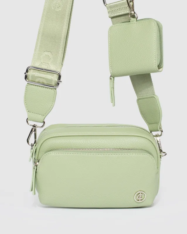 Green Amalia Webbing Crossbody Bag sold by Collete Hayman