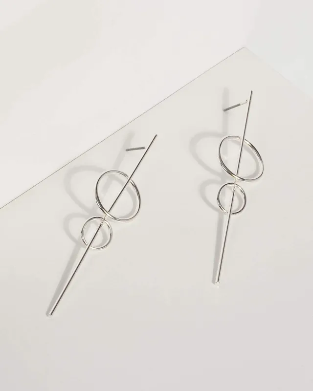 Silver Double Circle Drop Earrings sold by Collete Hayman