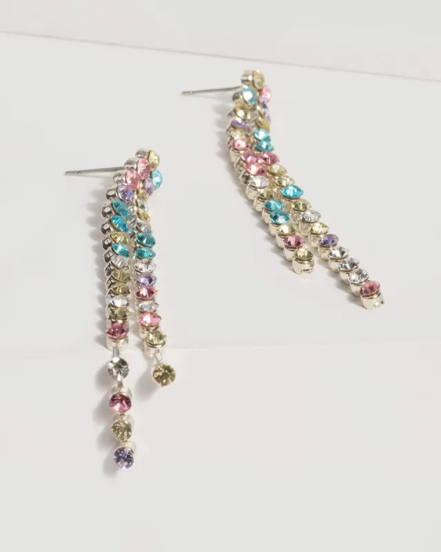 Multi Diamante Tassel Drop Earrings sold by Collete Hayman