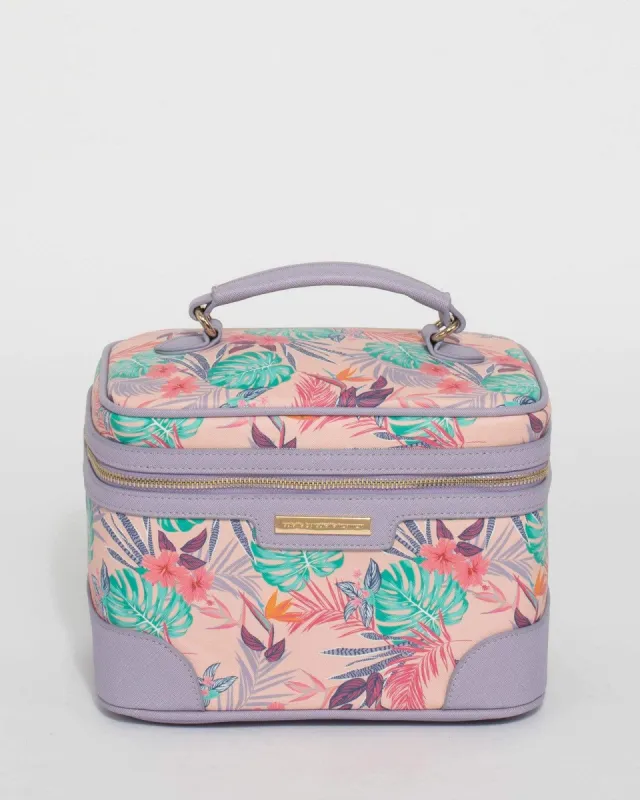 Pink Tropical Print Cosmetic Case Pack sold by Collete Hayman