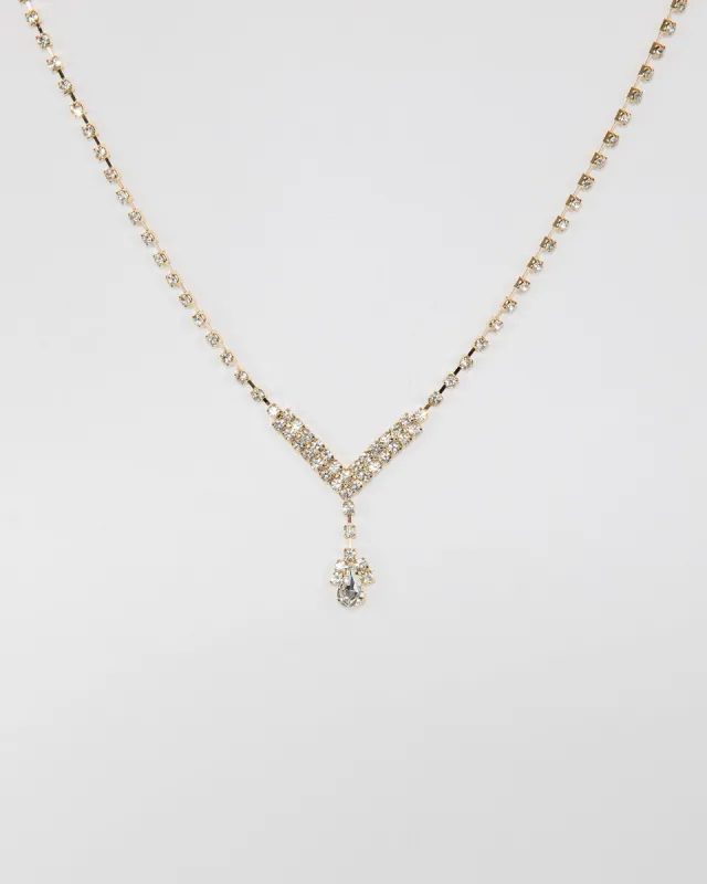 Crystal Teardrop Statement Necklace sold by Collete Hayman