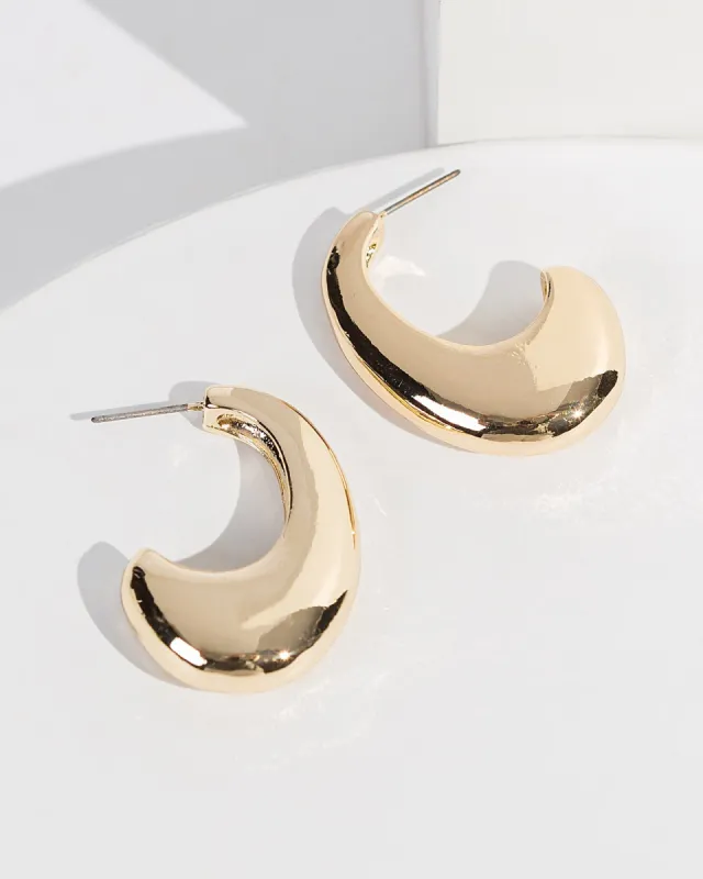 Gold Chunky Half Hoops Earrings sold by Collete Hayman