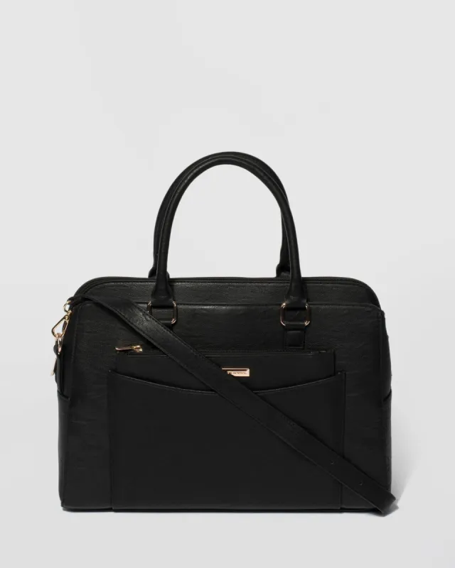 Black Taylor Pocket Tote Bag sold by Collete Hayman