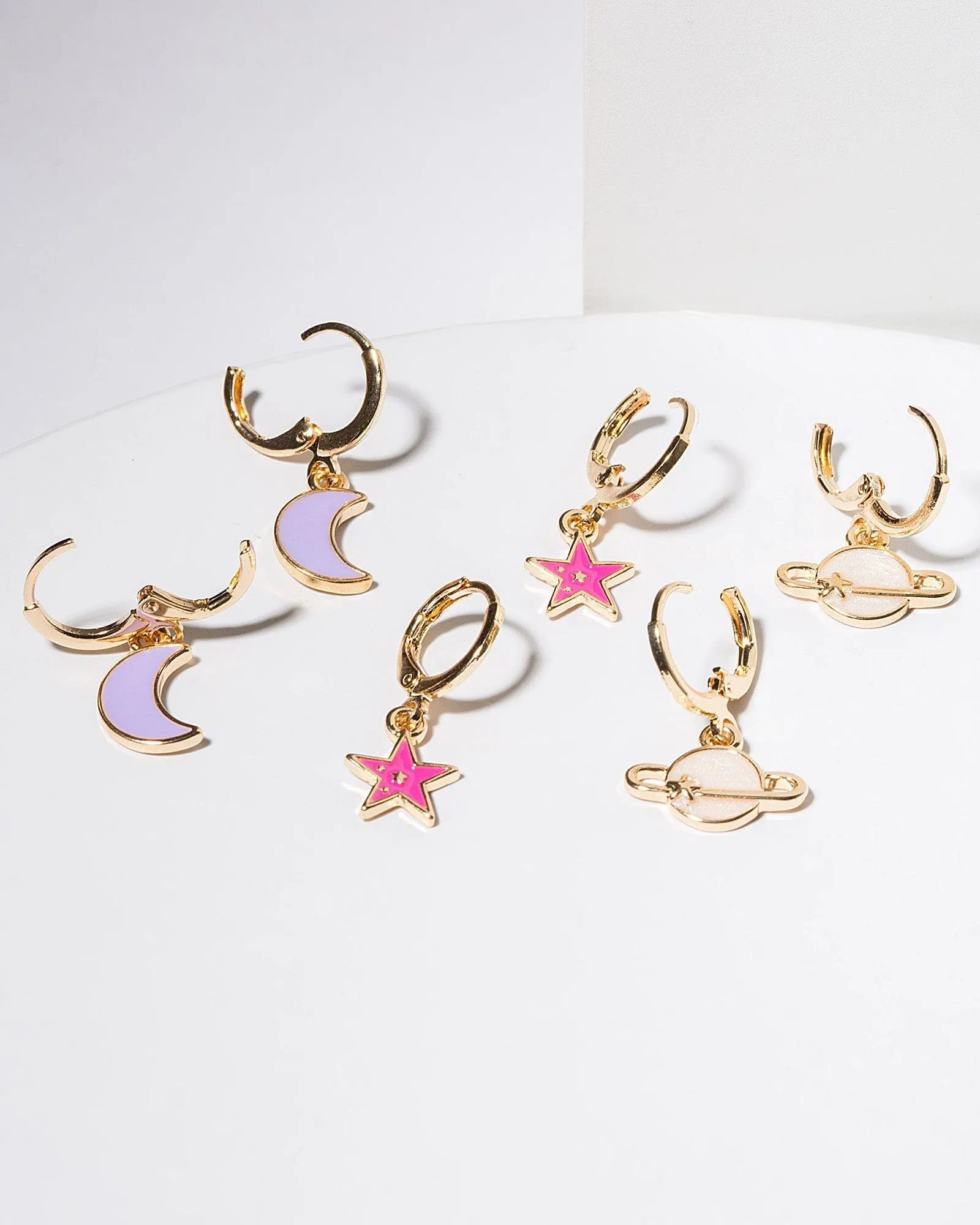 Multi Colour Star & Moon Earring Pack sold by Collete Hayman