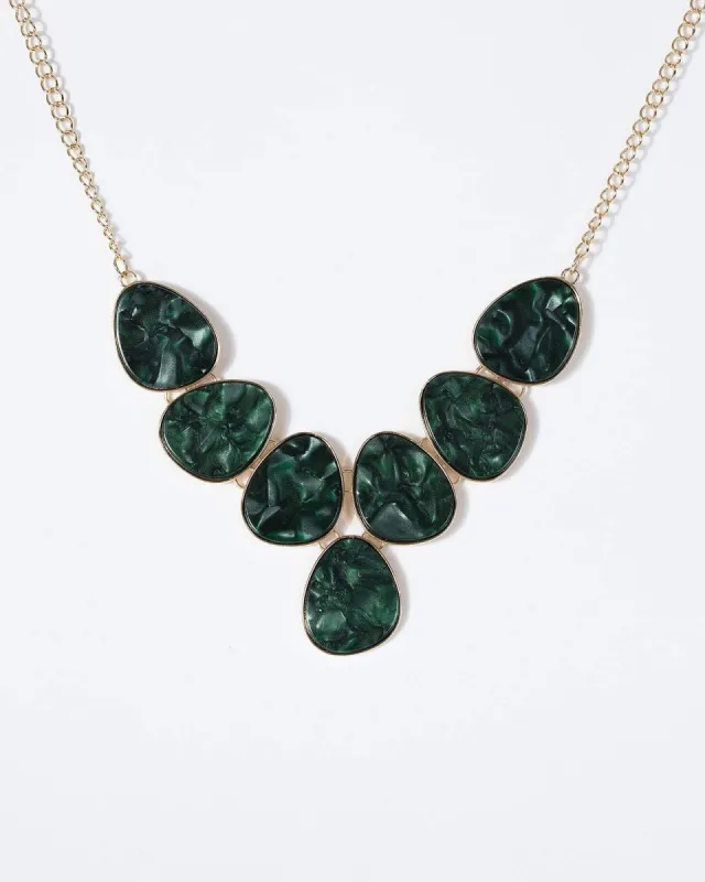 Green Multi Resin Stone Detail Necklace sold by Collete Hayman