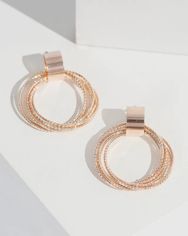 Rose Gold Multi Loops Drop Earrings sold by Collete Hayman