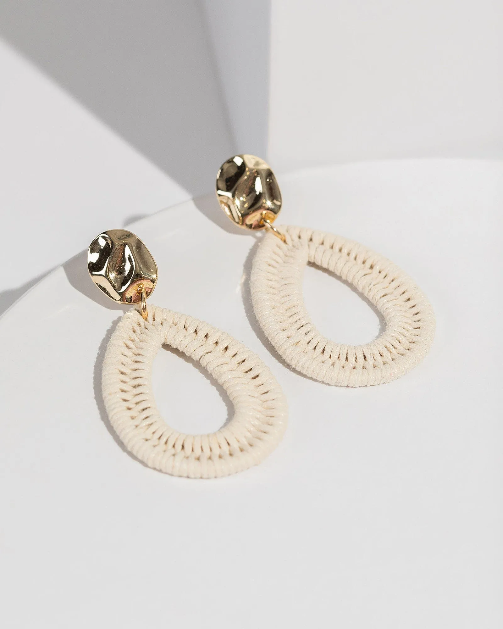 White Metal Thread Wrapped Earrings sold by Collete Hayman