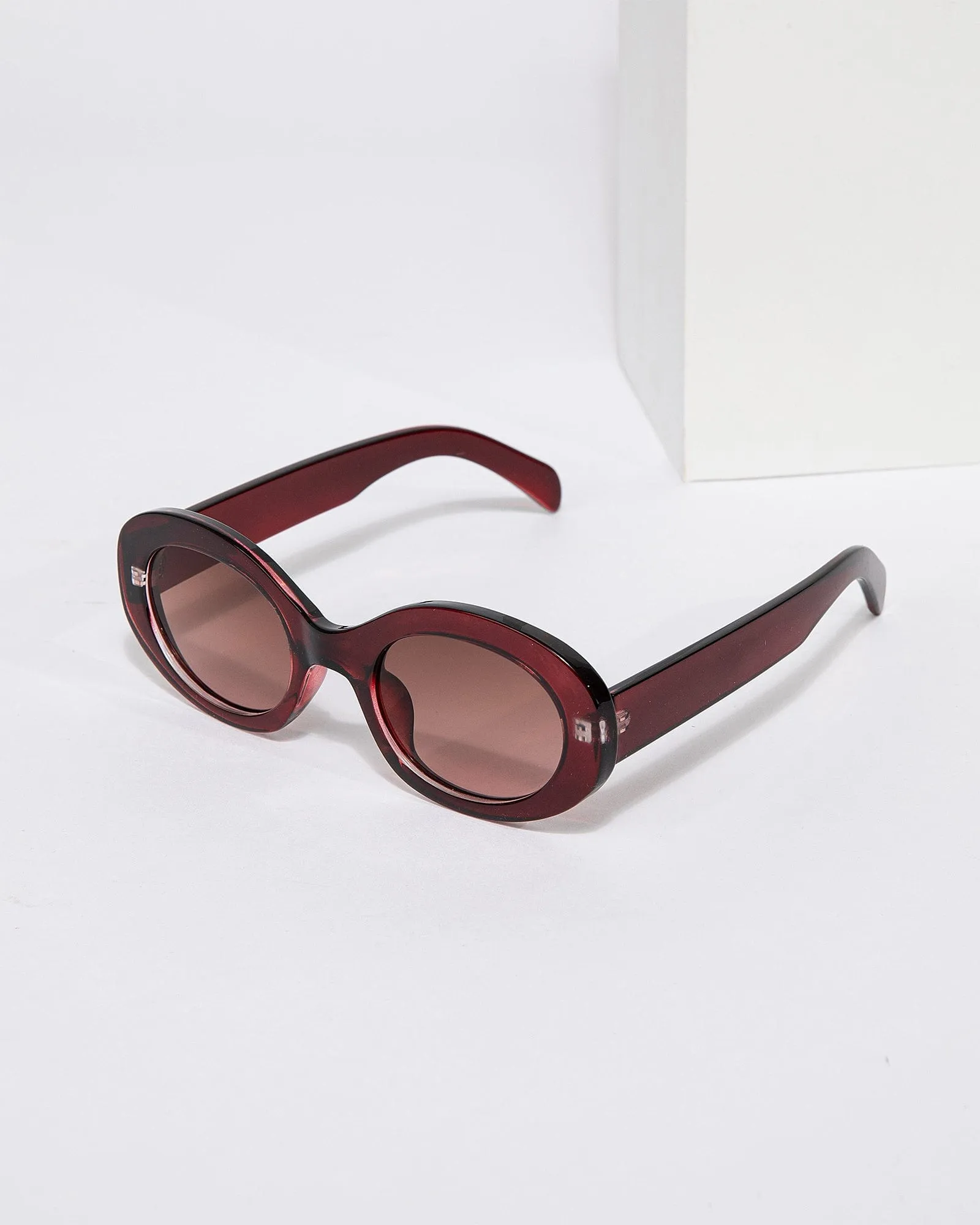 Burgundy Oval Shaped Sunglasses sold by Collete Hayman product image thumbnail 2