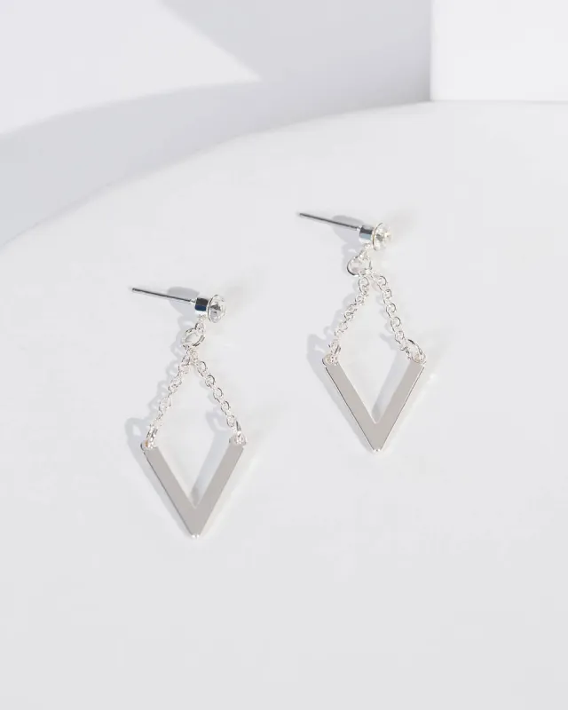 Silver Metal V Style Drop Earrings sold by Collete Hayman