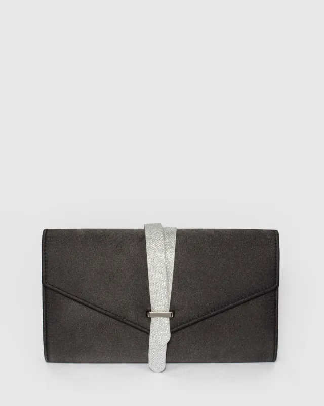 Black Sophia Envelope Clutch Bag sold by Collete Hayman