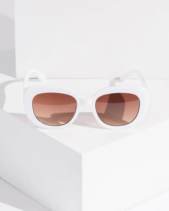 White Large Rounded Sunglasses sold by Collete Hayman