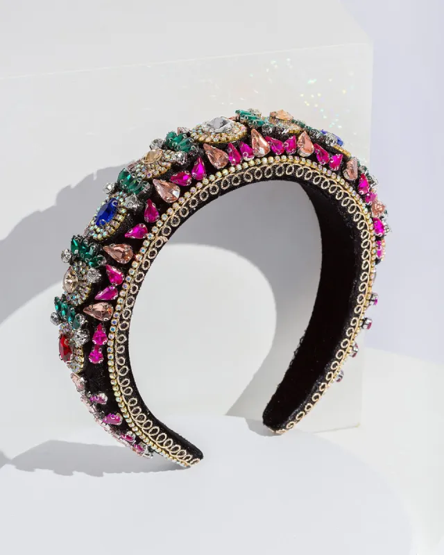 Multi Colour Crystal Statement Headband sold by Collete Hayman