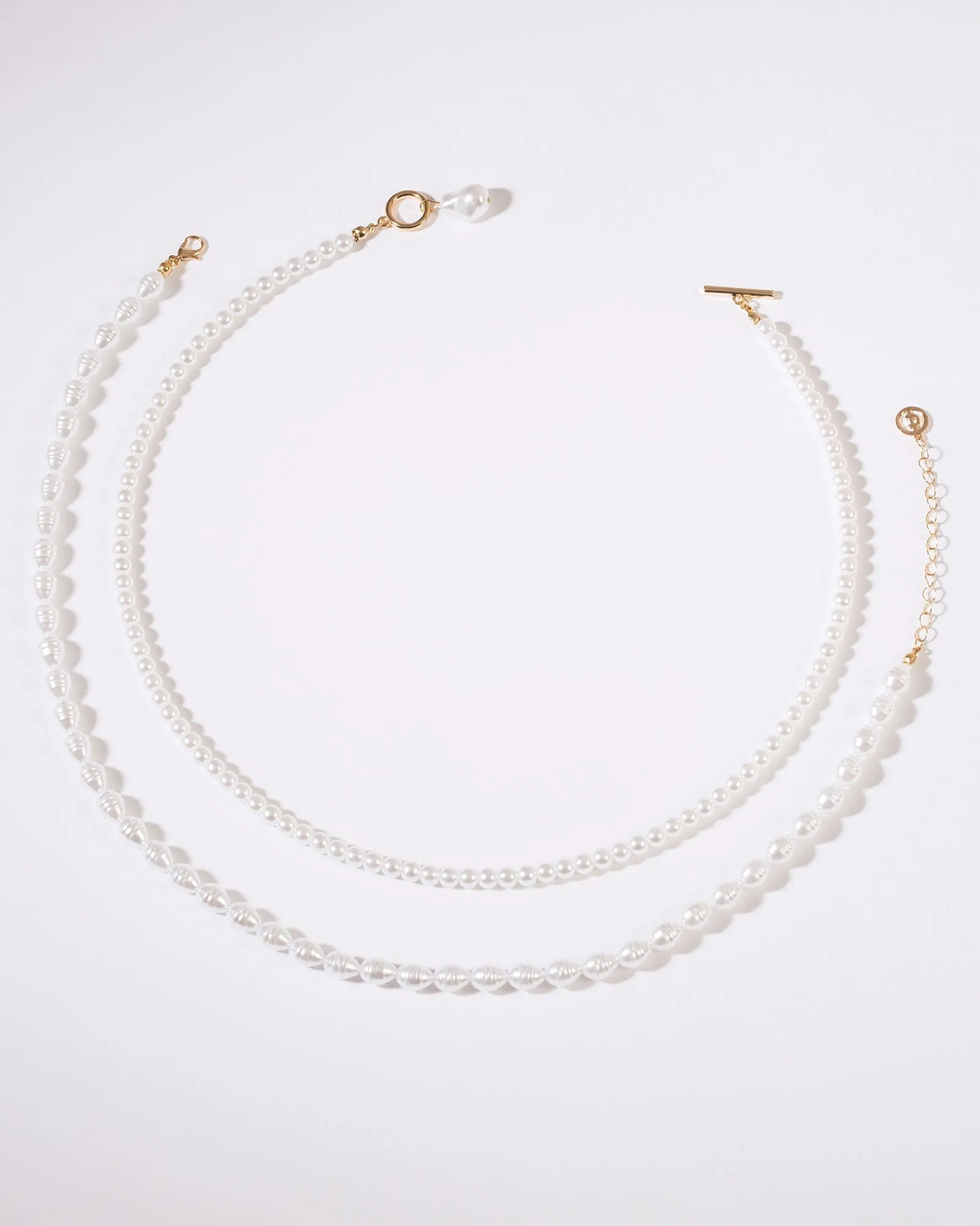 White Pearl Beads Layered Necklace sold by Collete Hayman product image thumbnail 3