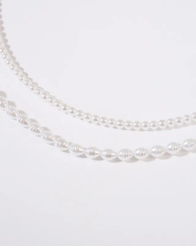 White Pearl Beads Layered Necklace sold by Collete Hayman