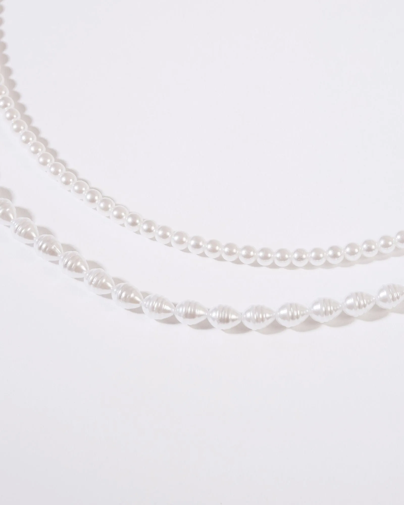 White Pearl Beads Layered Necklace sold by Collete Hayman